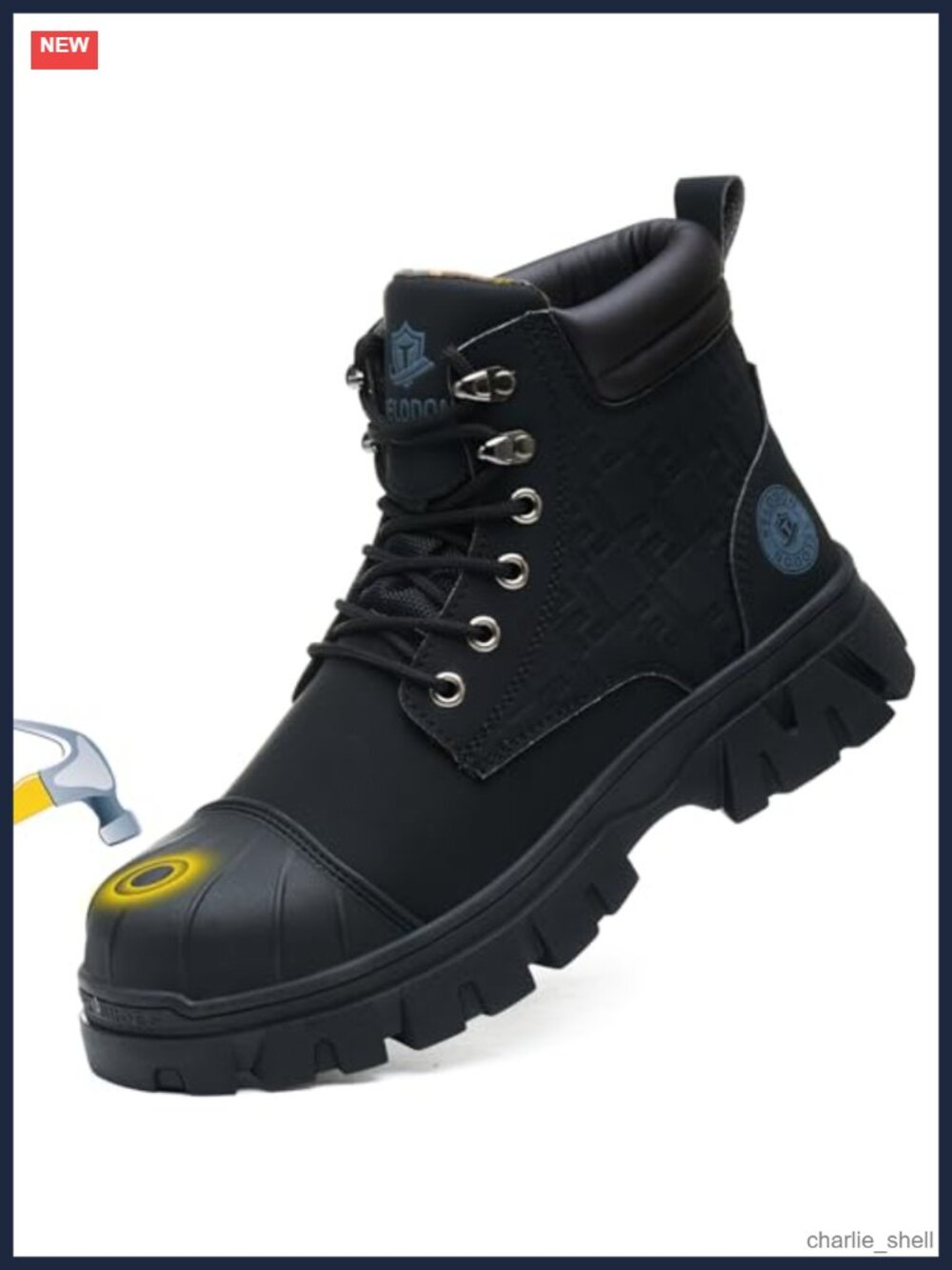 Waterproof Steel Toe Work Boots 6 Inch Leather Non Slip Safety Construction Boot